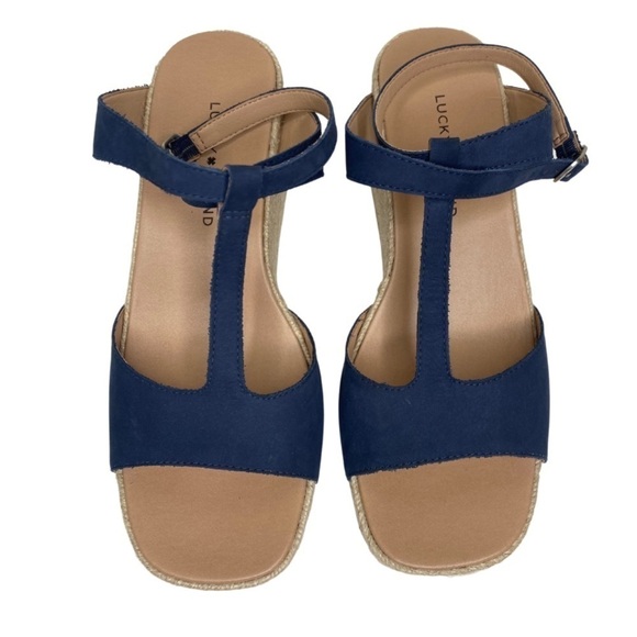 Lucky Brand New Women's Valki Wedge Espadrille Suede Sandal Sz 10 - Picture 4 of 11